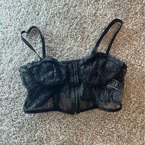 Black Shein corset crop top size medium